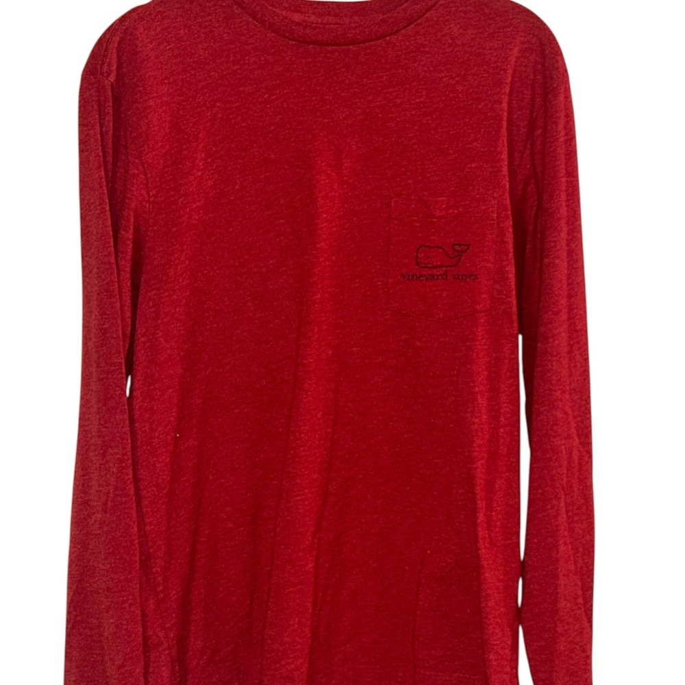 Vineyard Vines Red Long Sleeve Pocket Tee - Boys XL